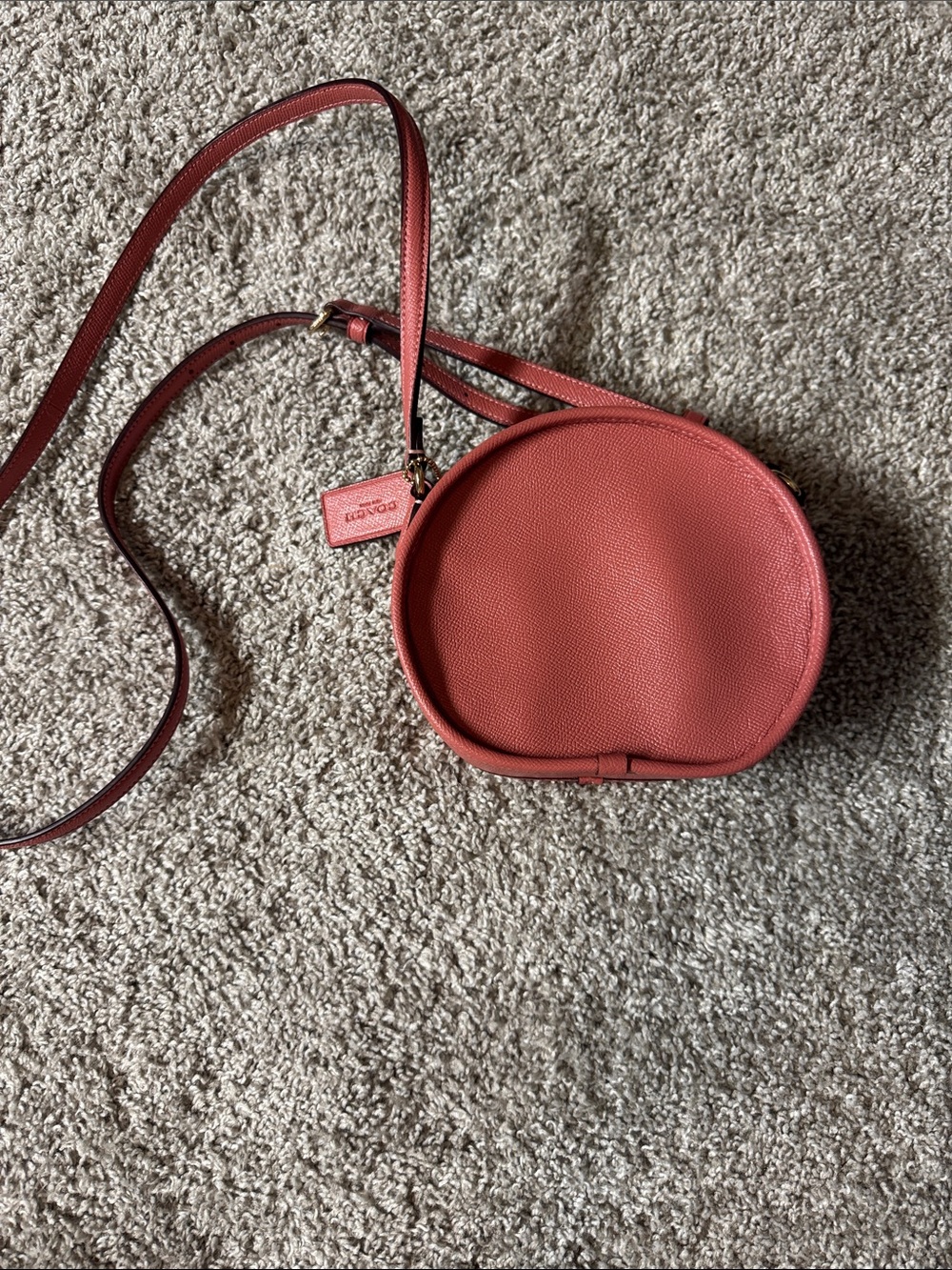 Coach Coral Round Leather Crossbody Purse - Picture 2 of 7